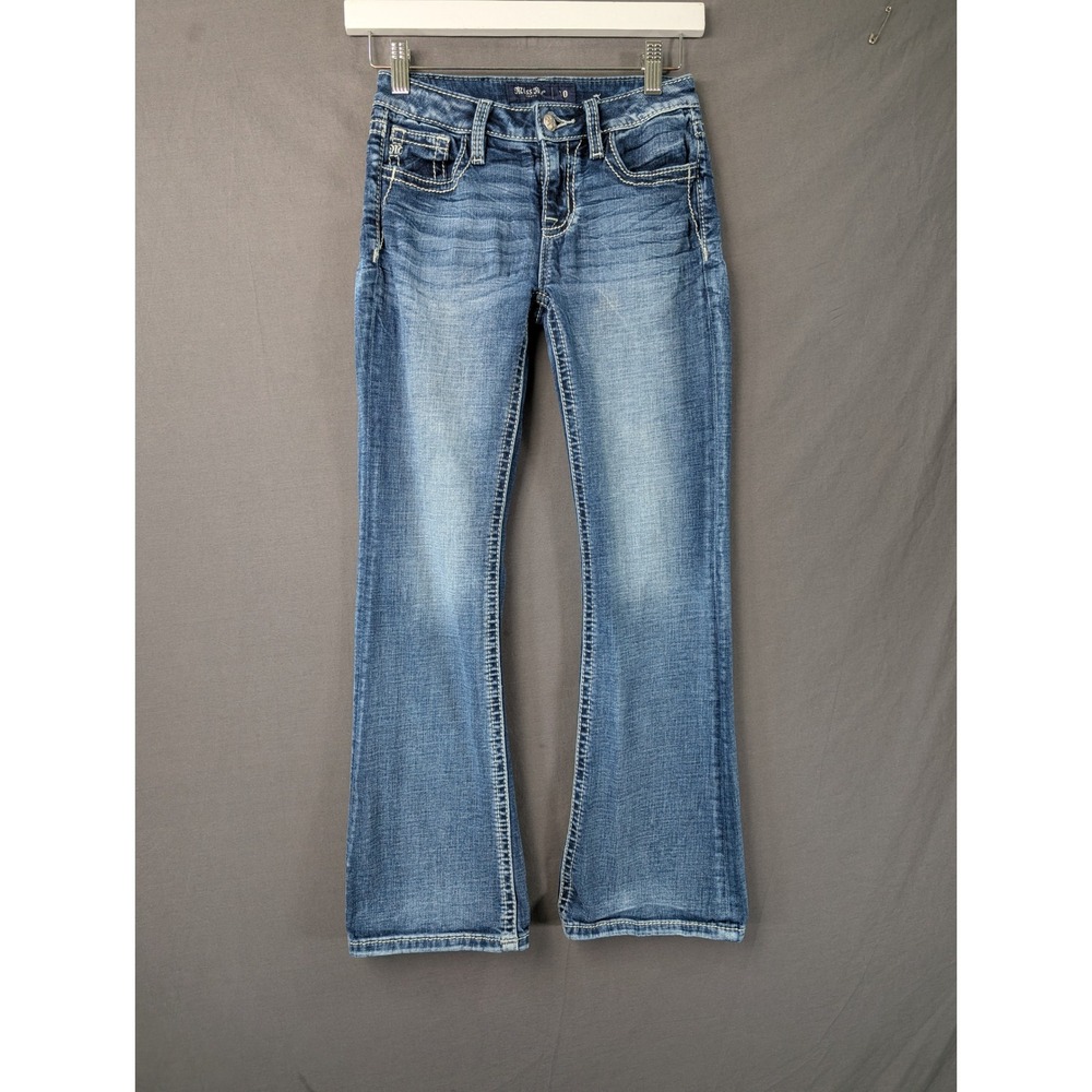 Miss Me Youth Girls Mid-Rise Bootcut Jeans Blue K3830B6R Size 10